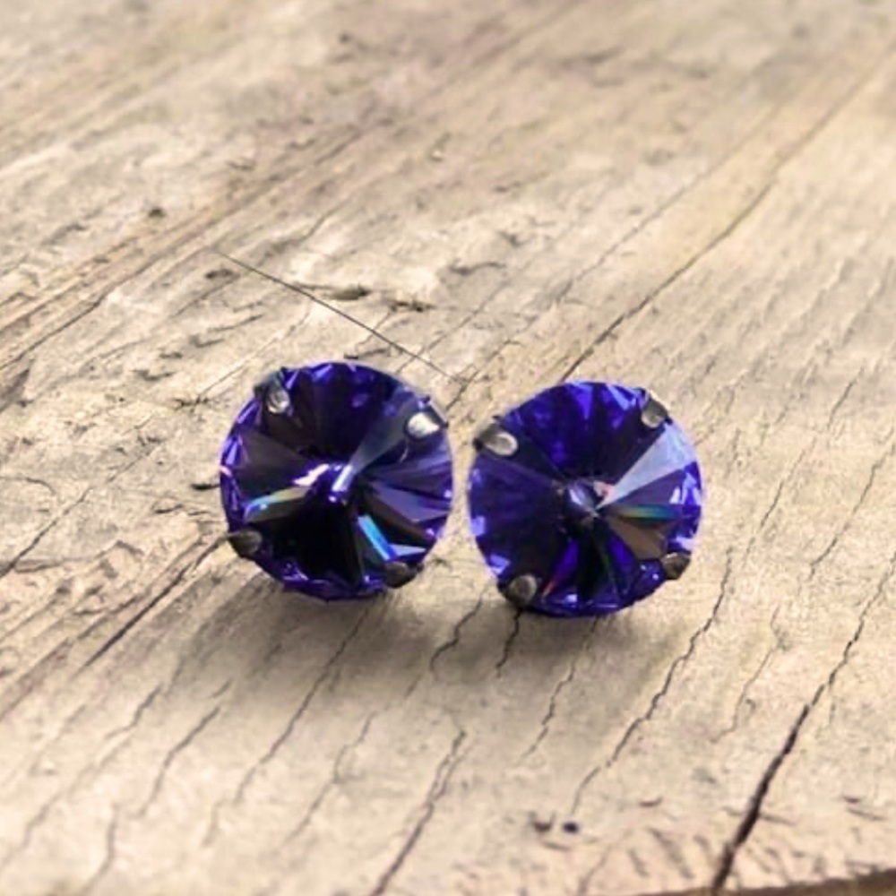 Rachel Marie Grape Swarovski Post Earrings